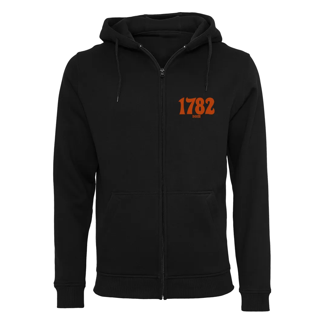 1782 - Dagger Skull Zip Hoodie - Black