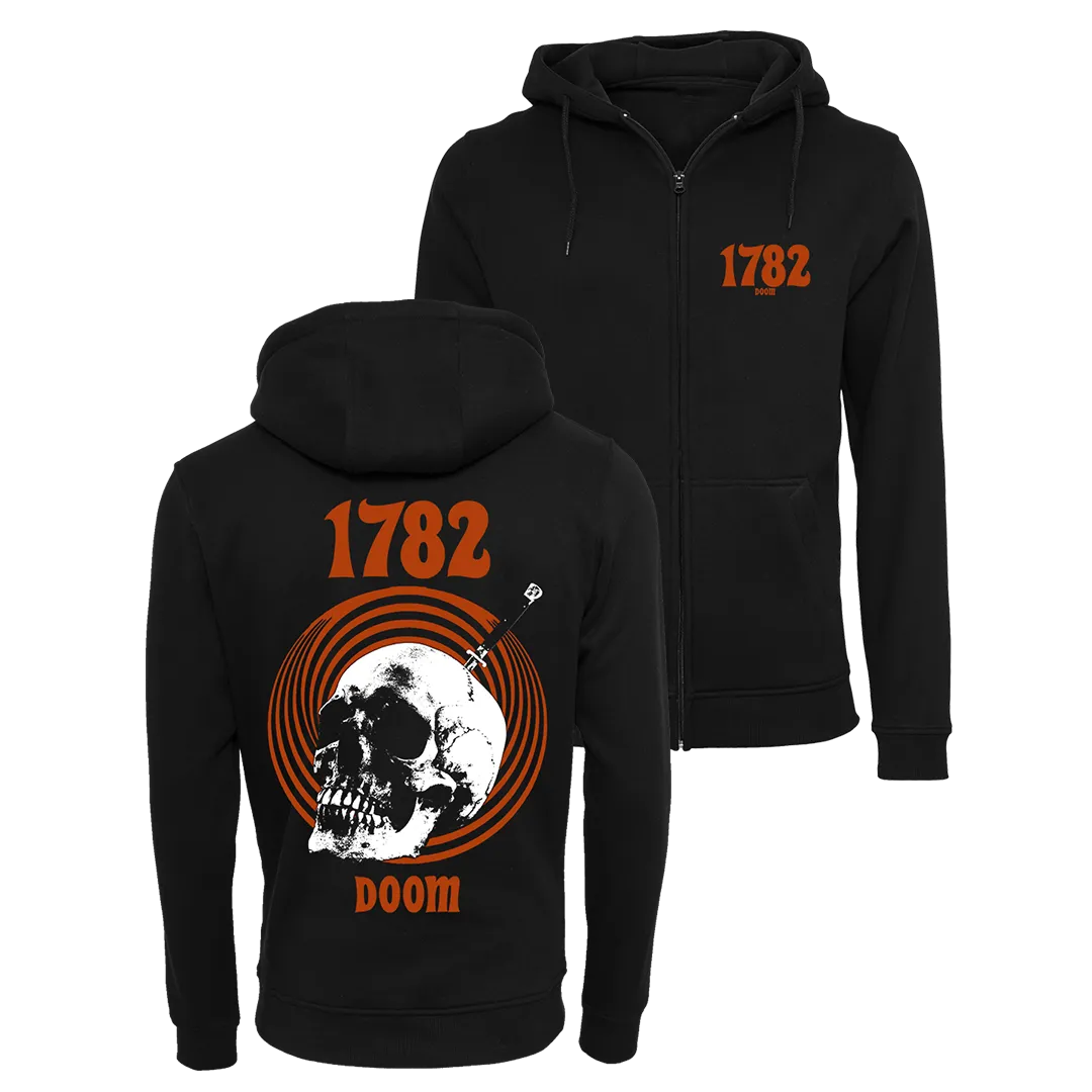 1782 - Dagger Skull Zip Hoodie - Black