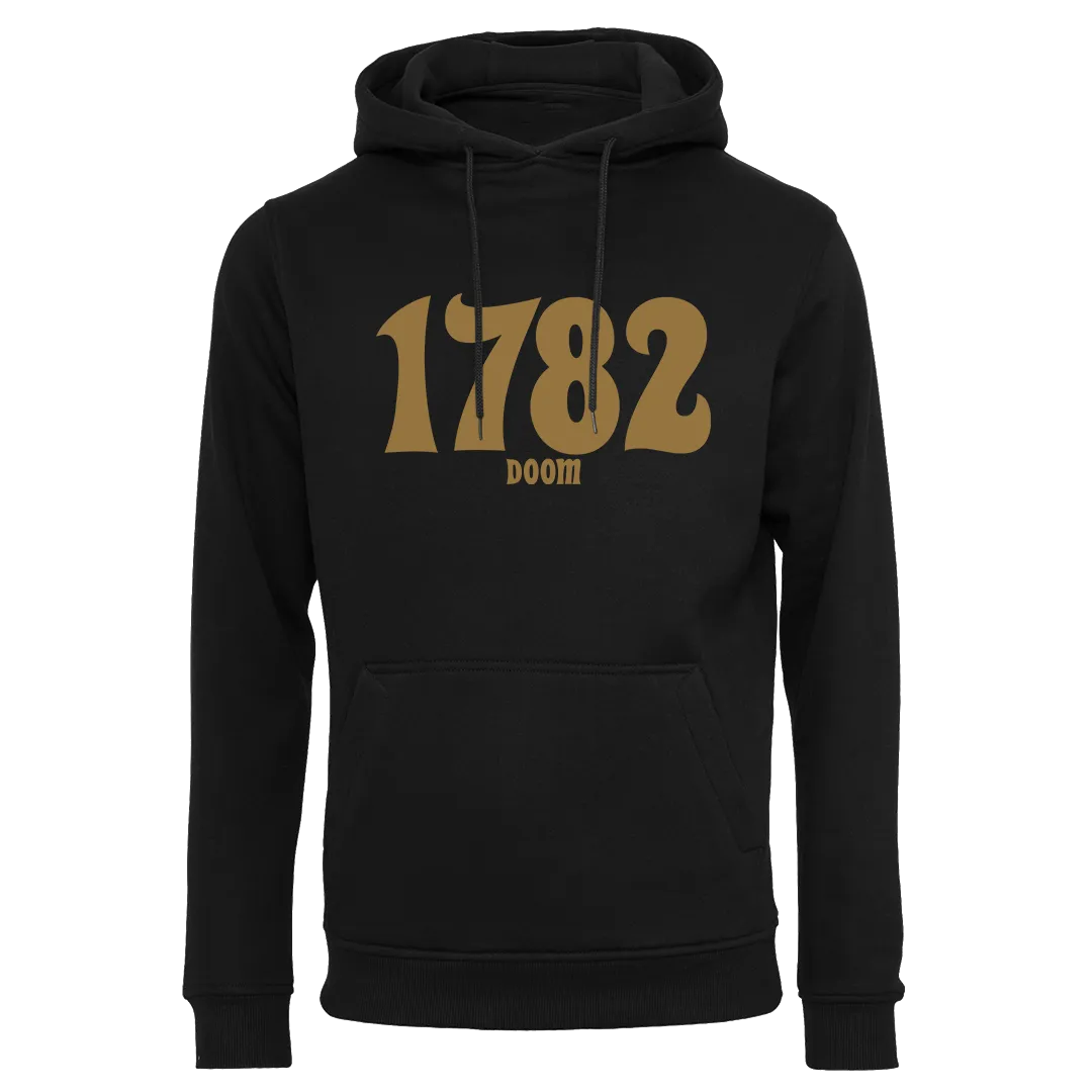 1782 - Pure Occult Fuckin’ Doom Gold Logo Pullover Hoodie - Black