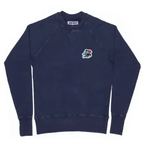 21st BOMBARDMENT GARMENT DYED ORGANIC COTTON CREWNECK SWEATSHIRT : BLUE