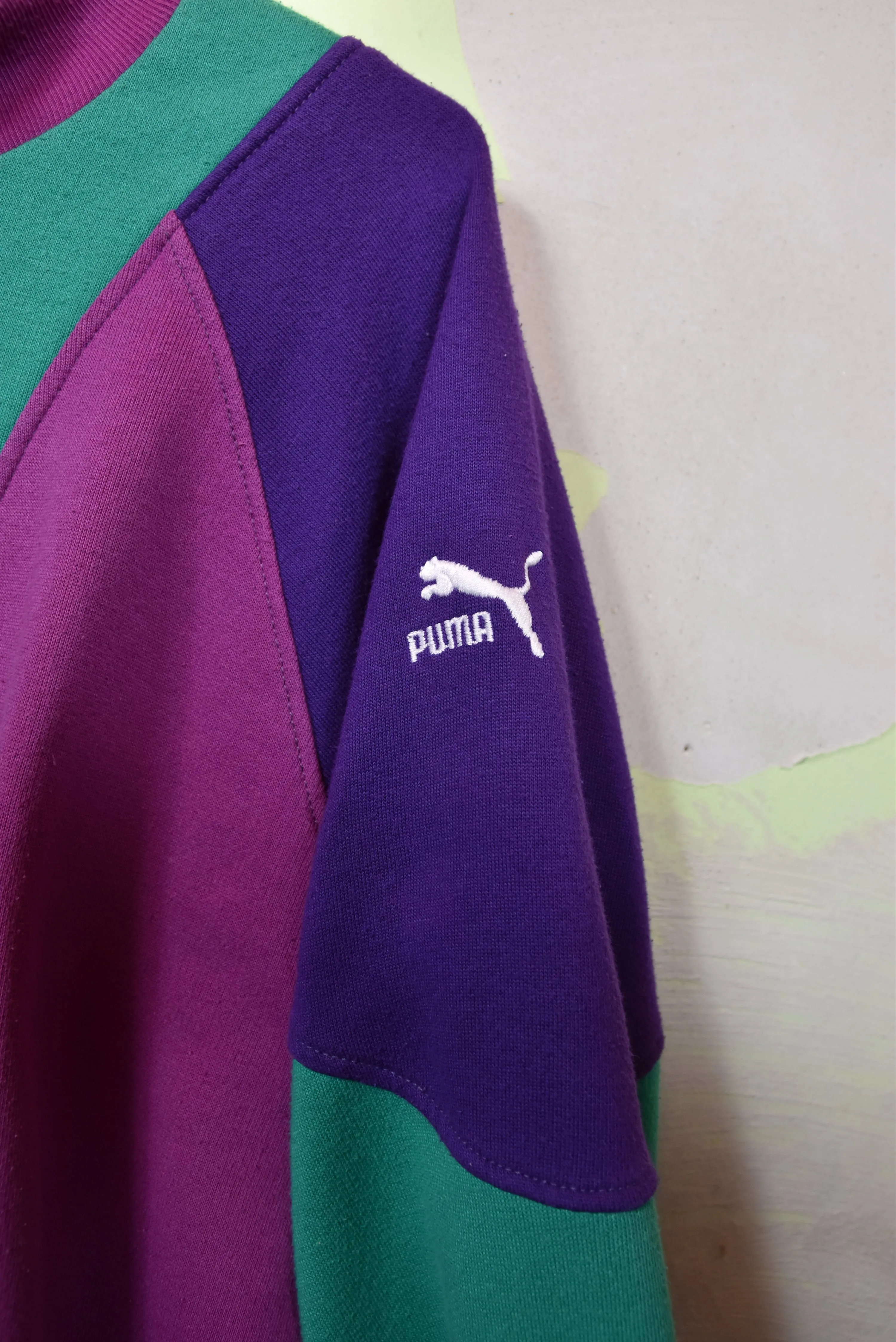 80er PUMA Colorblock Sweatshirt, Gr. L