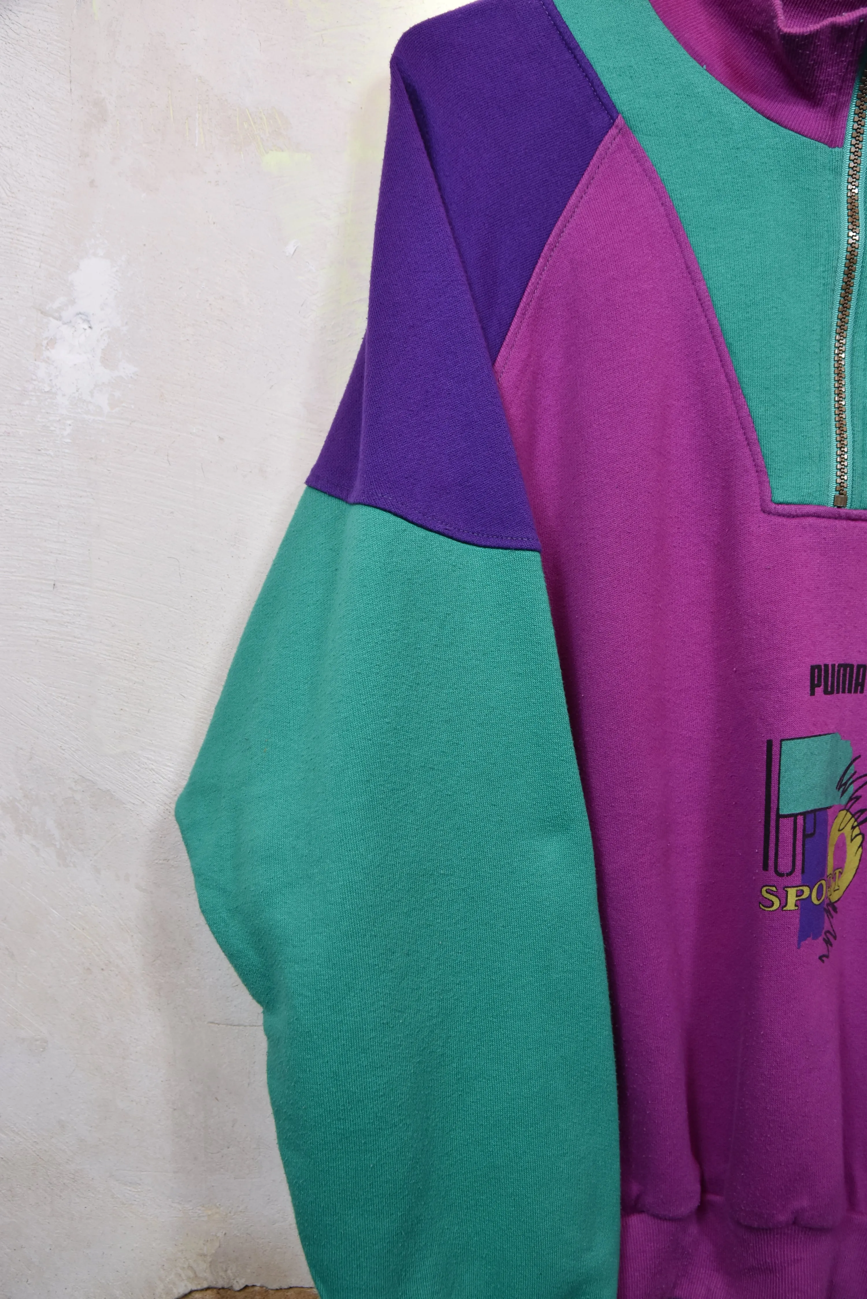 80er PUMA Colorblock Sweatshirt, Gr. L