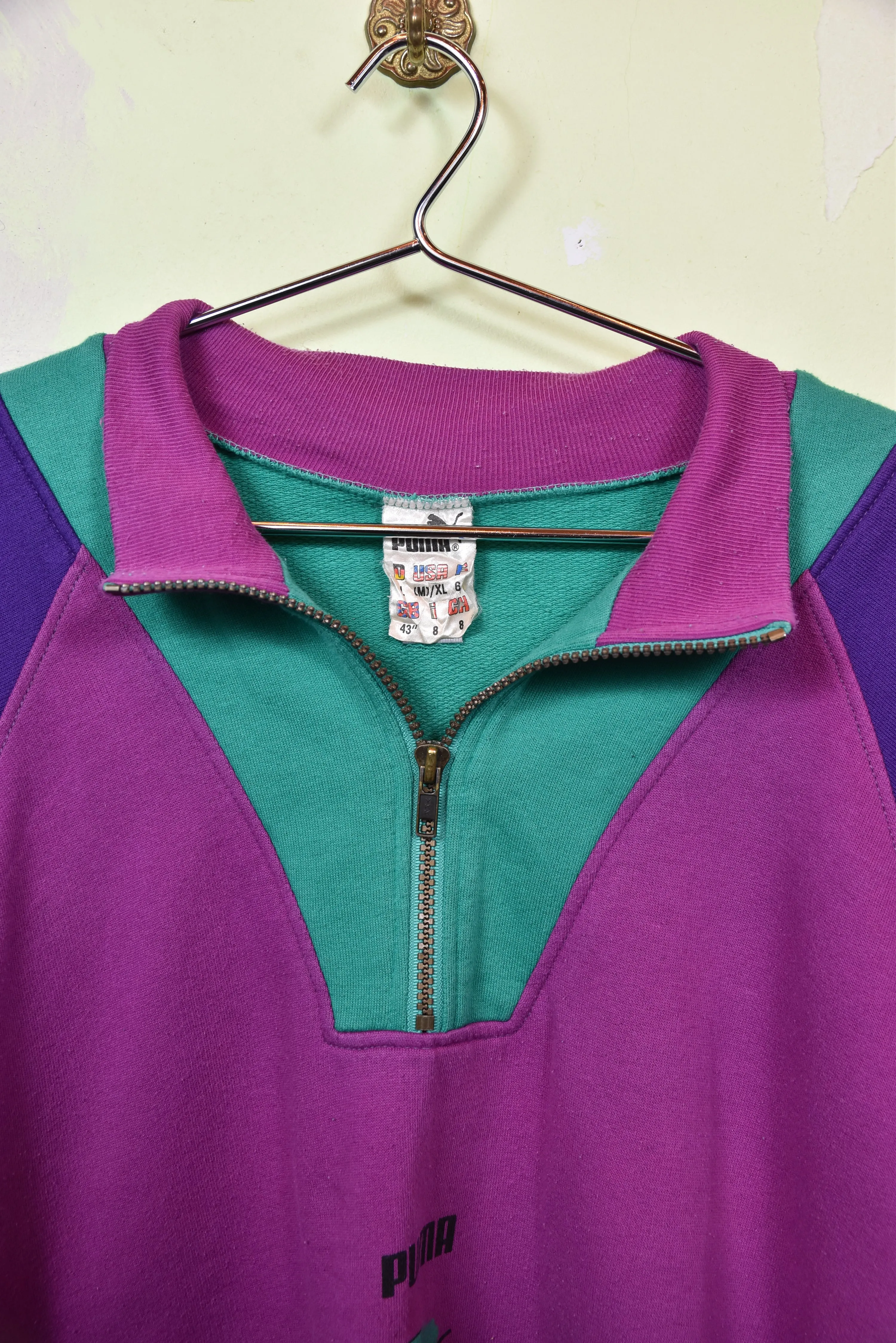 80er PUMA Colorblock Sweatshirt, Gr. L