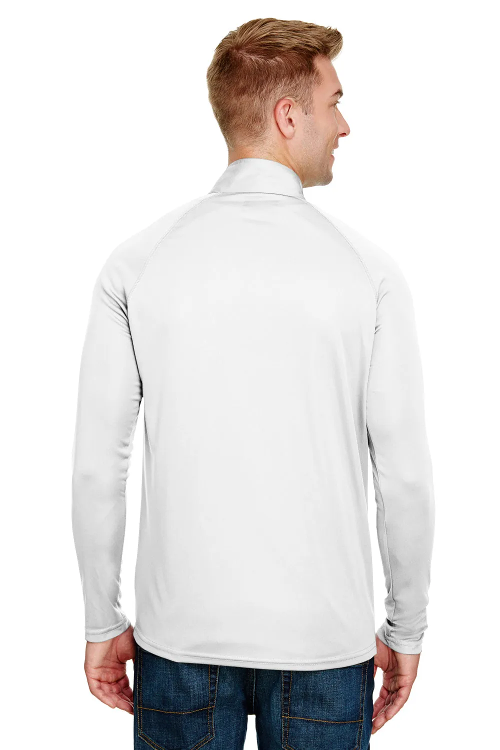 A4 Mens Daily Performance Moisture Wicking 1/4 Zip Sweatshirt - White