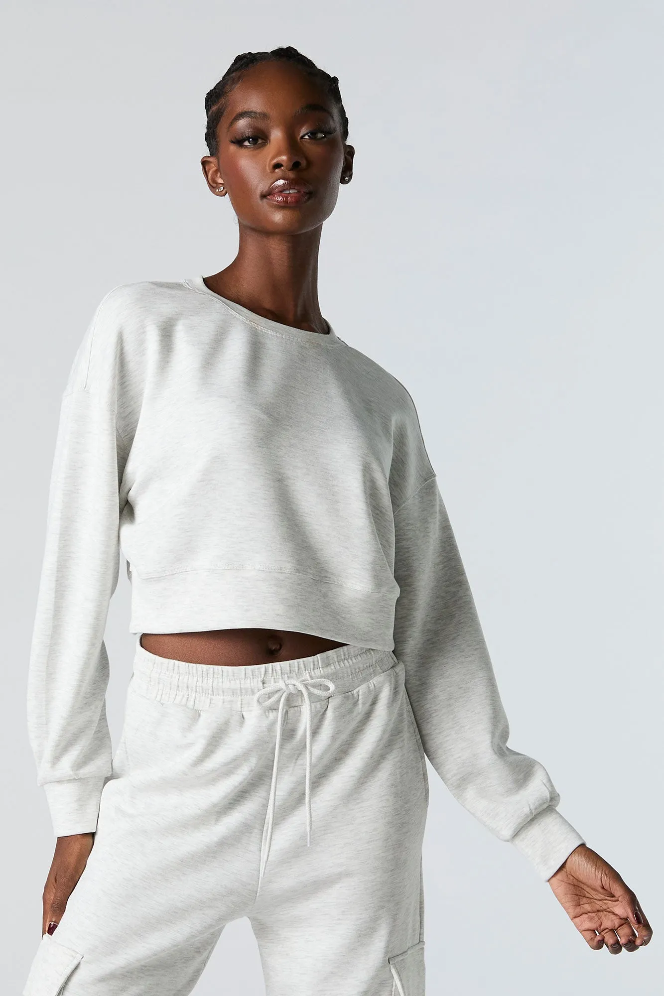 Active Cropped Crewneck Sweatshirt