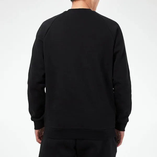 adidas originals 3-stripes Crew Fleece Lined Stay Warm raglan sleeve Round Neck Pullover Black