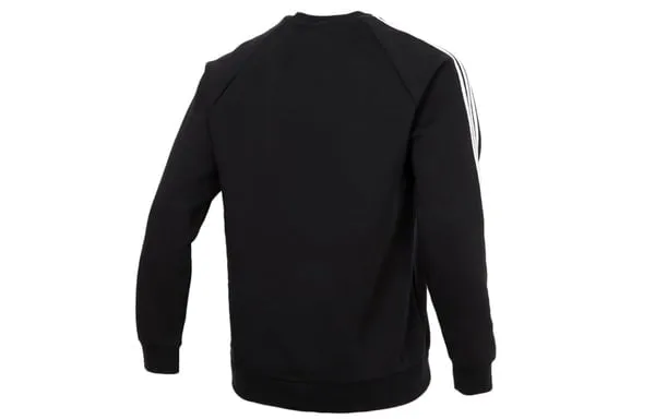 adidas originals 3-stripes Crew Fleece Lined Stay Warm raglan sleeve Round Neck Pullover Black