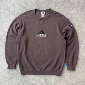 Adidas RARE 1990s heavyweight embroidered ribbed sweatshirt (M)