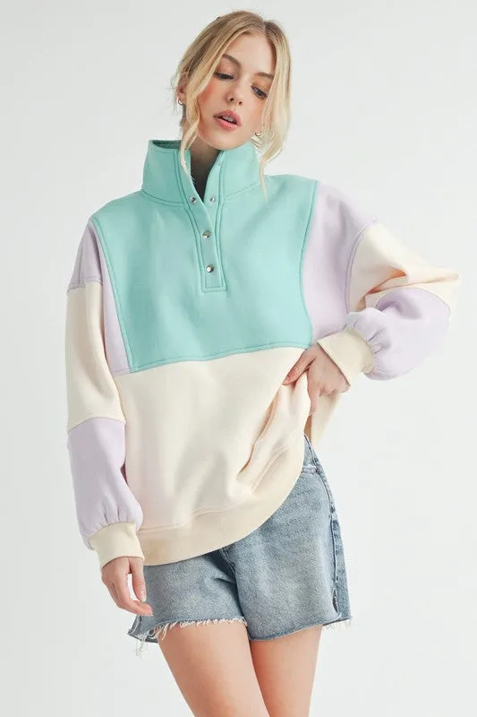 Aemi   Co Glo Colorblock Pullover Sweatshirts