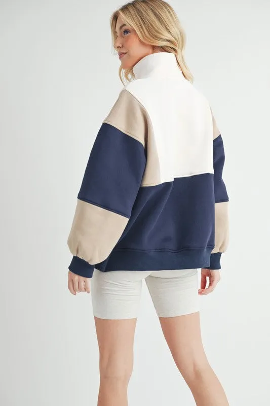 Aemi   Co Glo Colorblock Pullover Sweatshirts