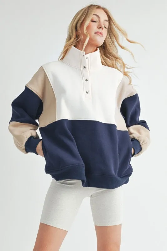 Aemi   Co Glo Colorblock Pullover Sweatshirts