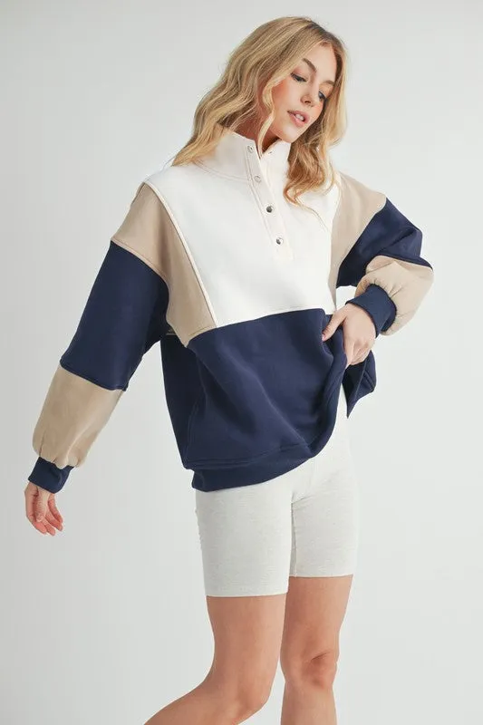 Aemi   Co Glo Colorblock Pullover Sweatshirts