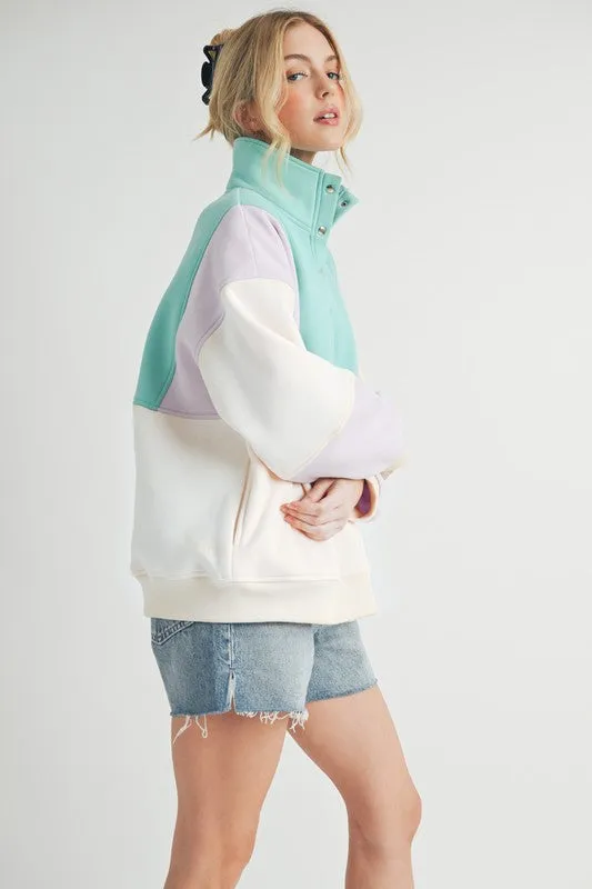 Aemi   Co Glo Colorblock Pullover Sweatshirts