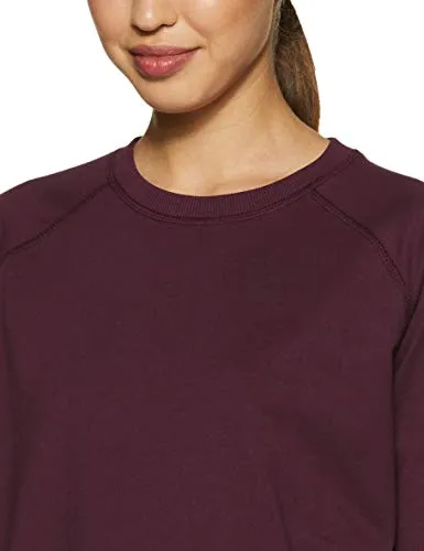 Amazon Brand - Symbol Women's Cotton Blend Crew Neck Sweatshirt (AW18WNSSW03_Potent Purple_Large_Purple_L)