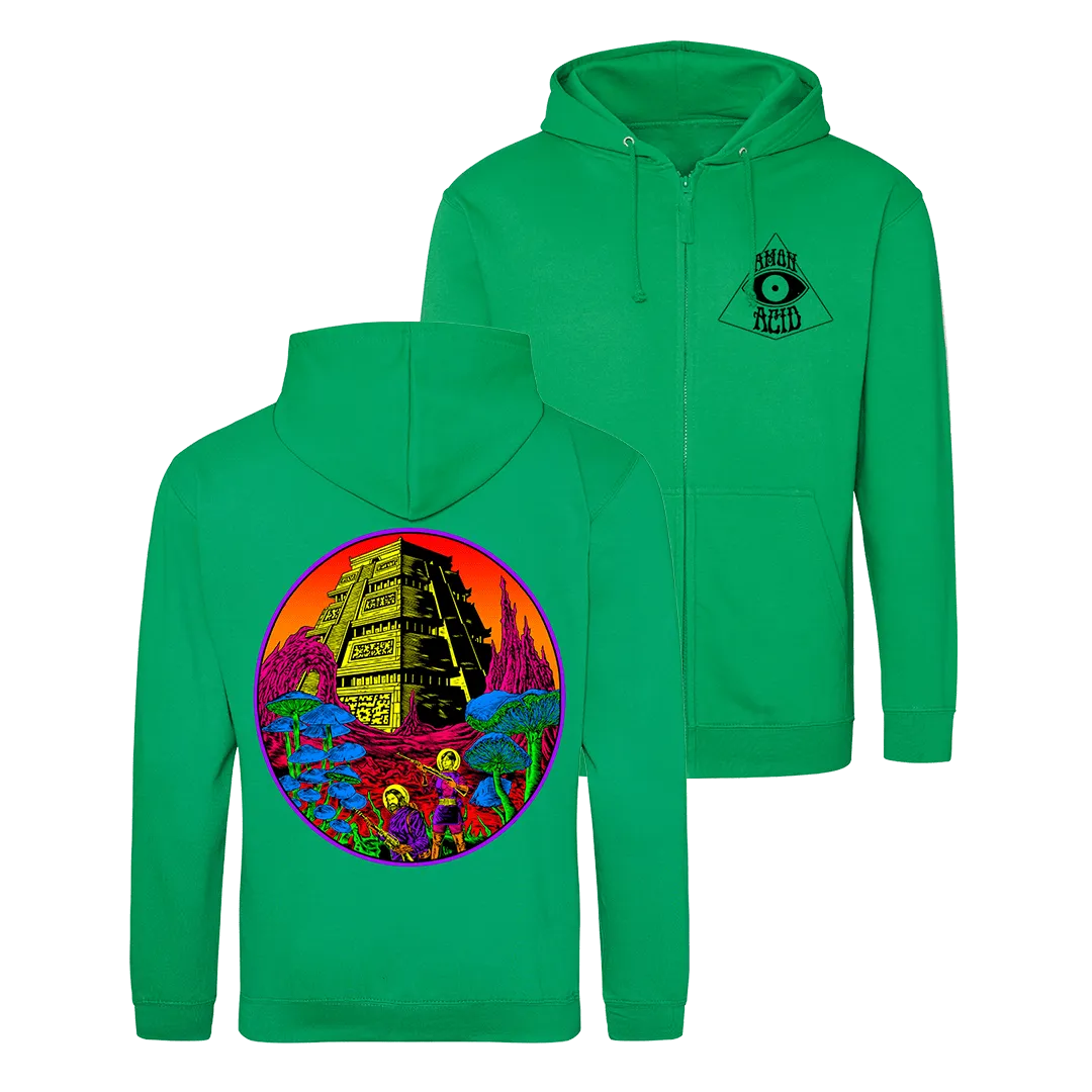 Amon Acid - Outerworlds Colour Zip Hoodie - Green