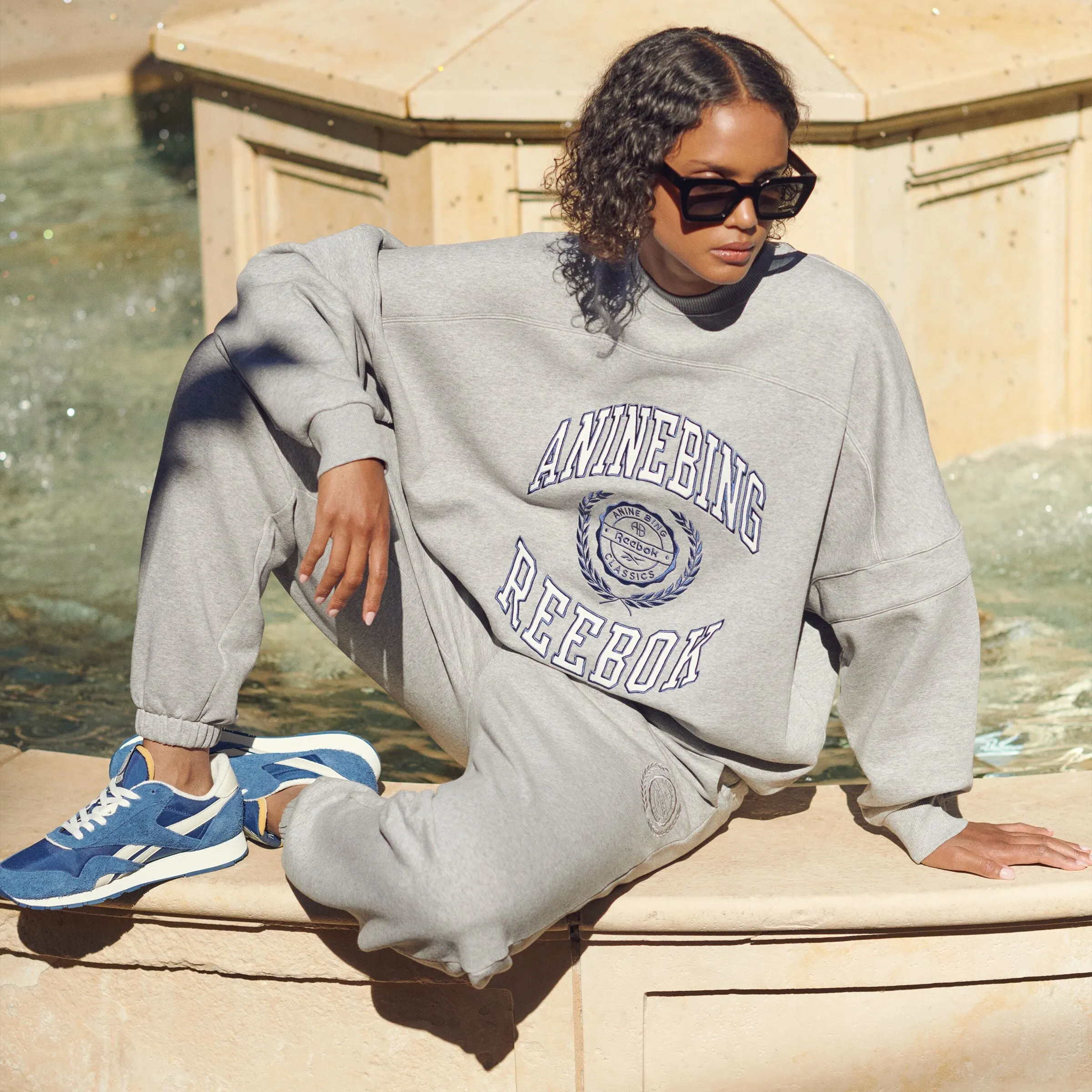 Anine Bing X Reebok Oversized Crew Medium Grey Heather