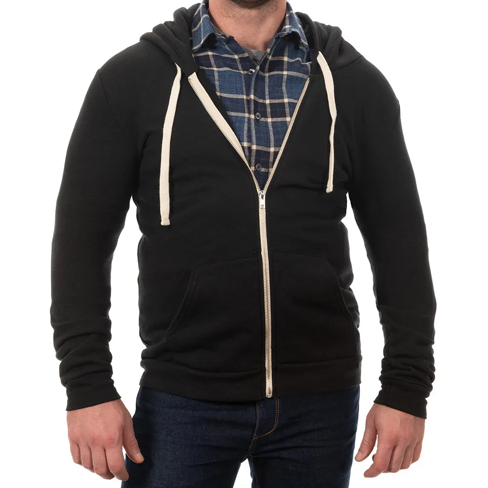 Black Tri-Blend Heather Full Zip Hoodie