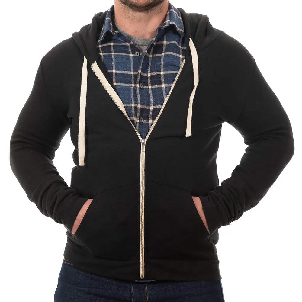 Black Tri-Blend Heather Full Zip Hoodie