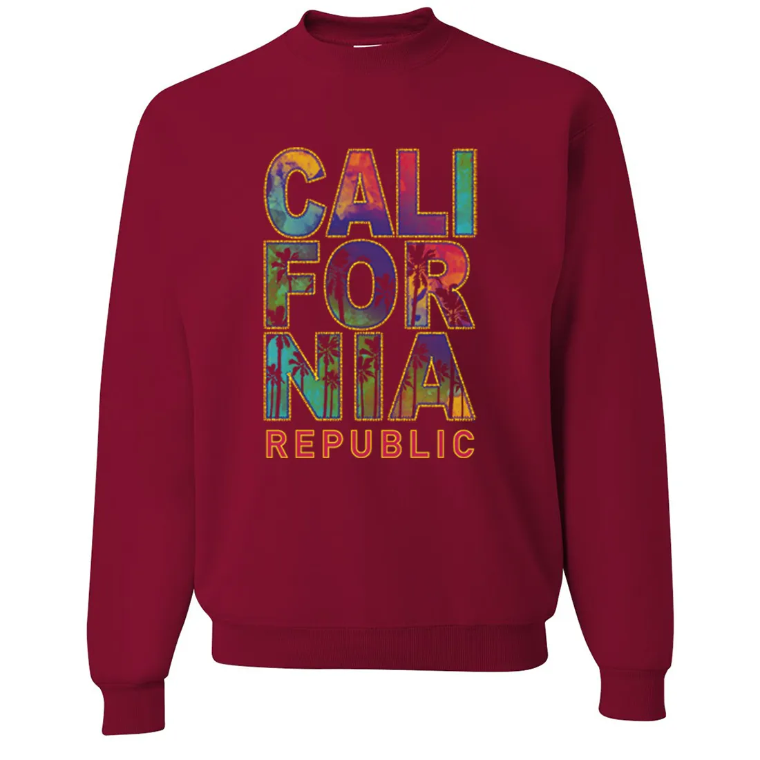 California Pastel Stitched Style Crewneck Sweatshirt