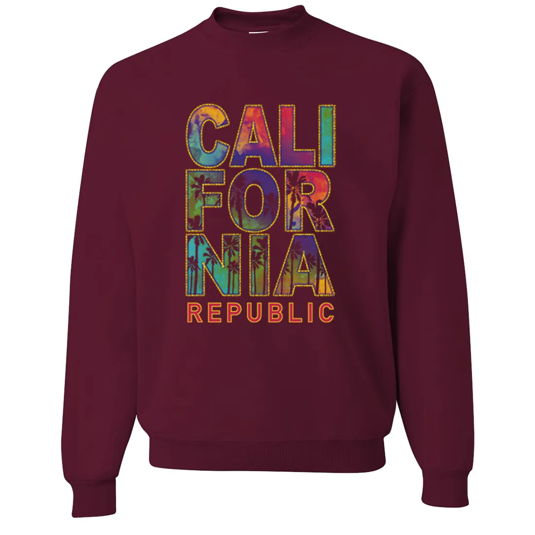 California Pastel Stitched Style Crewneck Sweatshirt