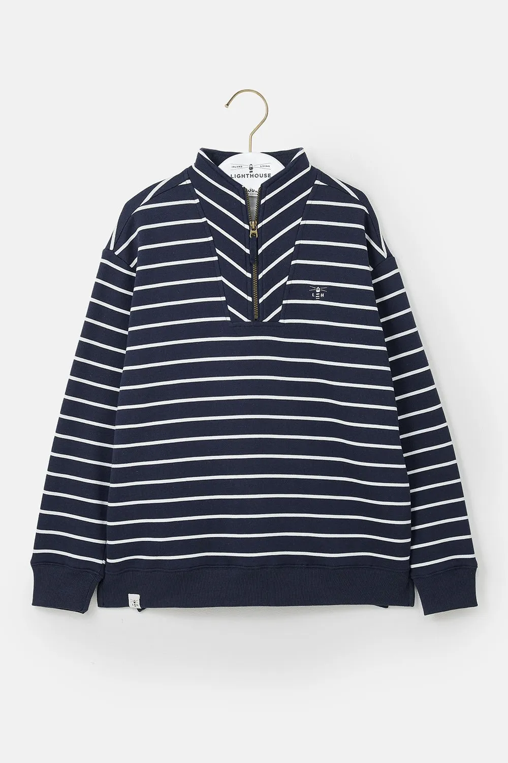 Coral Jersey - Navy Stripe