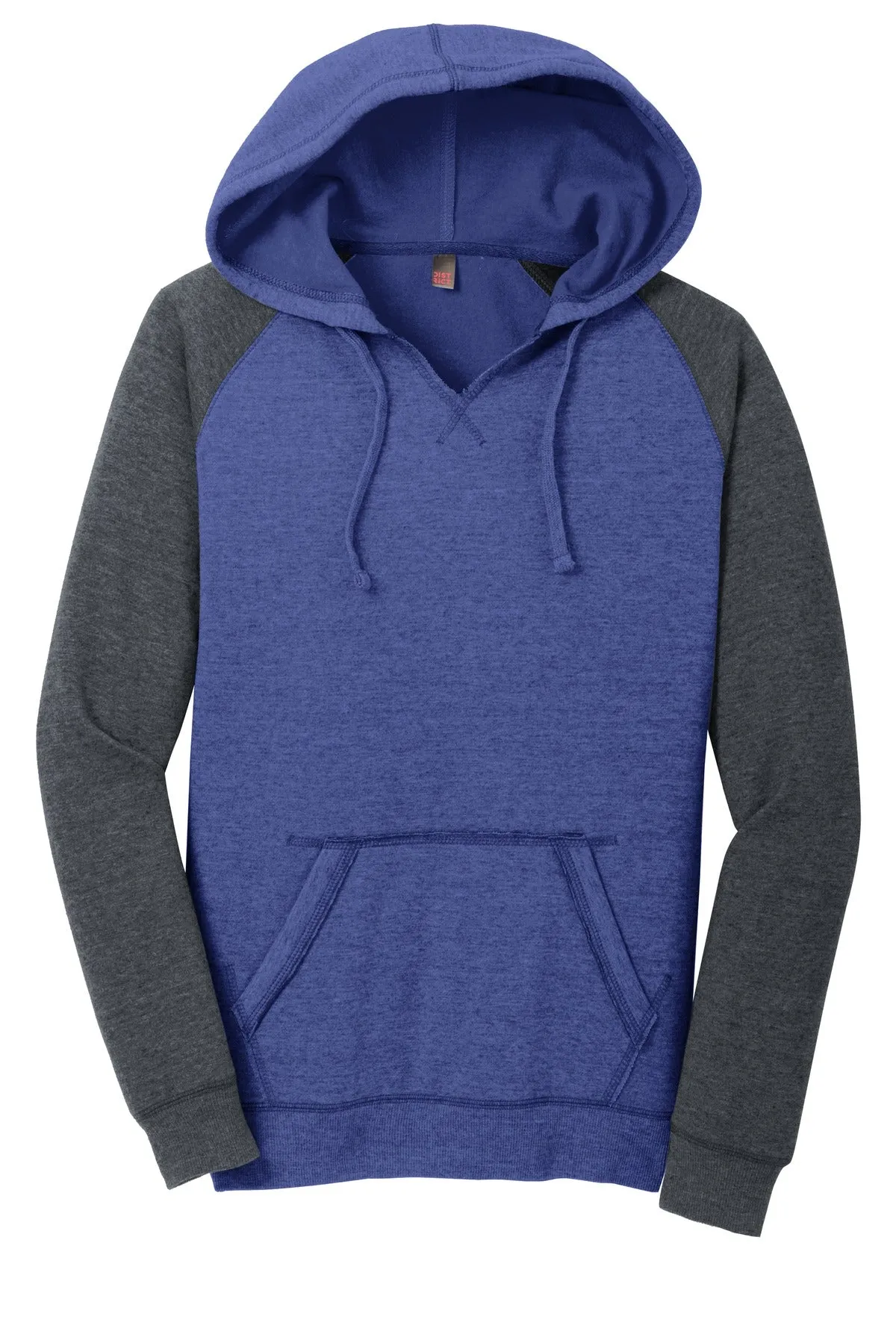 District Women's Lightweight Fleece Raglan Hoodie.  DT296