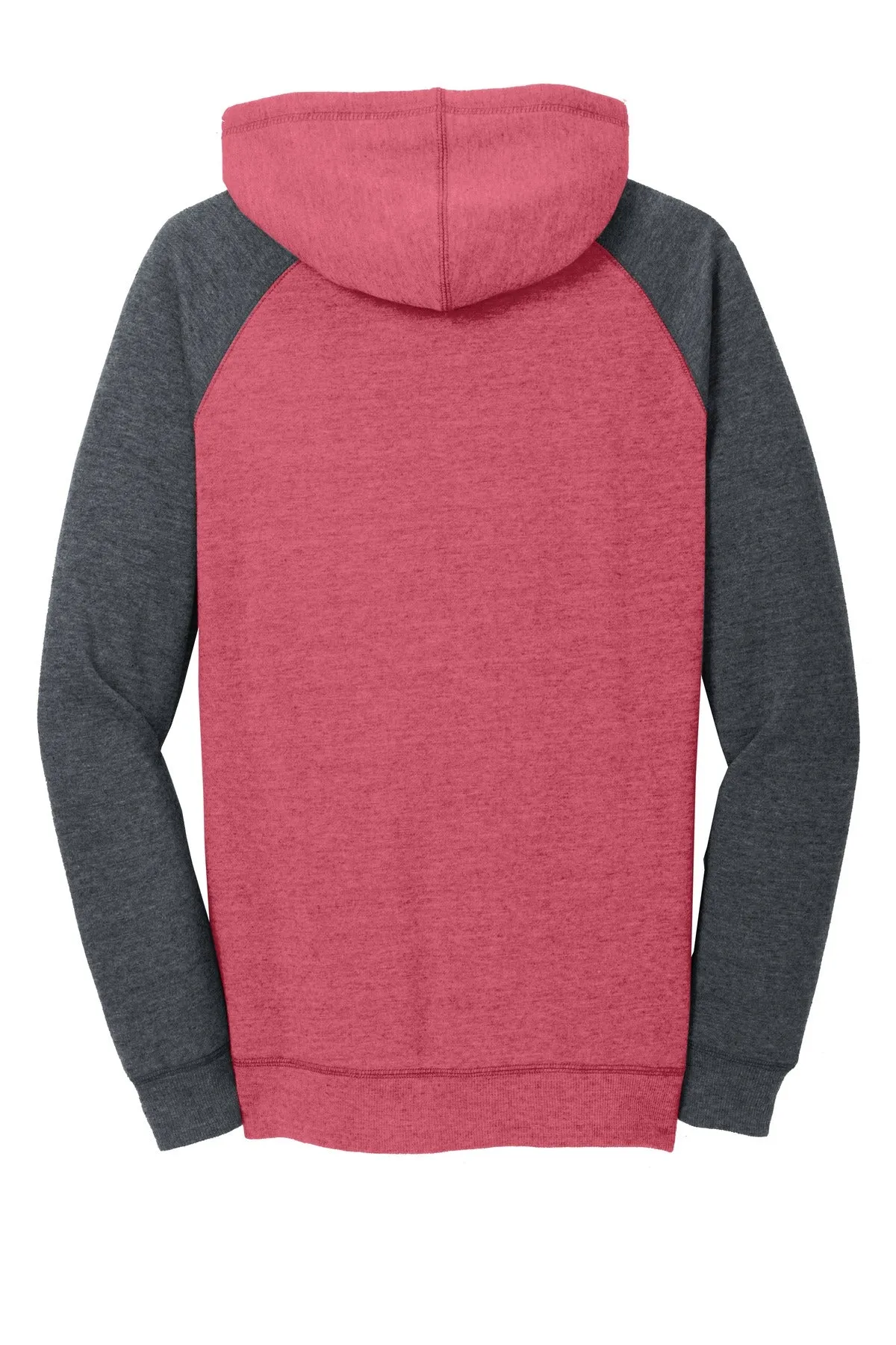 District Women's Lightweight Fleece Raglan Hoodie.  DT296