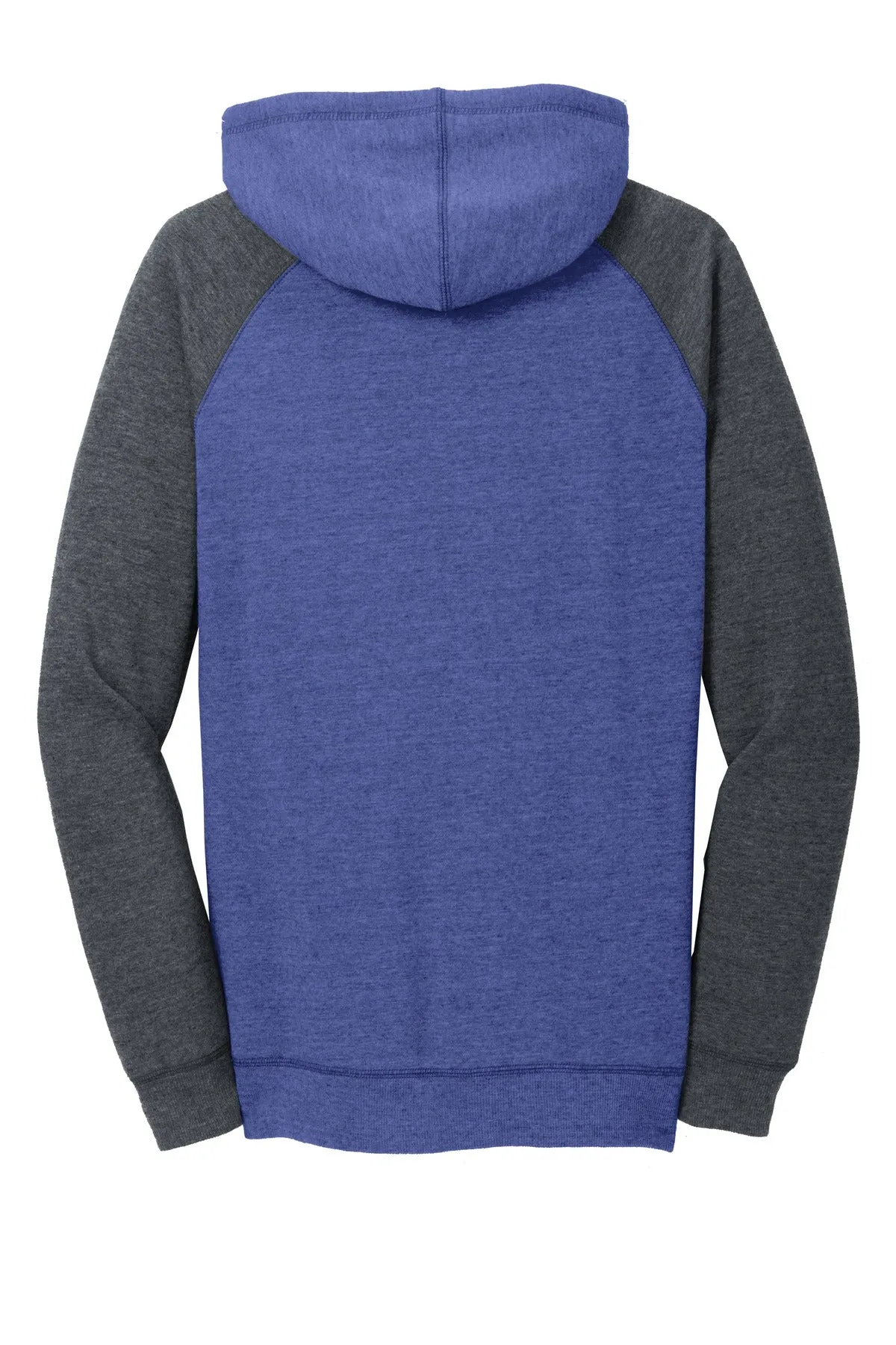 District Women's Lightweight Fleece Raglan Hoodie.  DT296