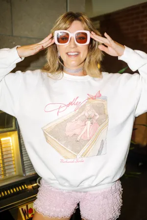 Dolly Parton Backwoods Barbie White Thrifted Sweatshirt