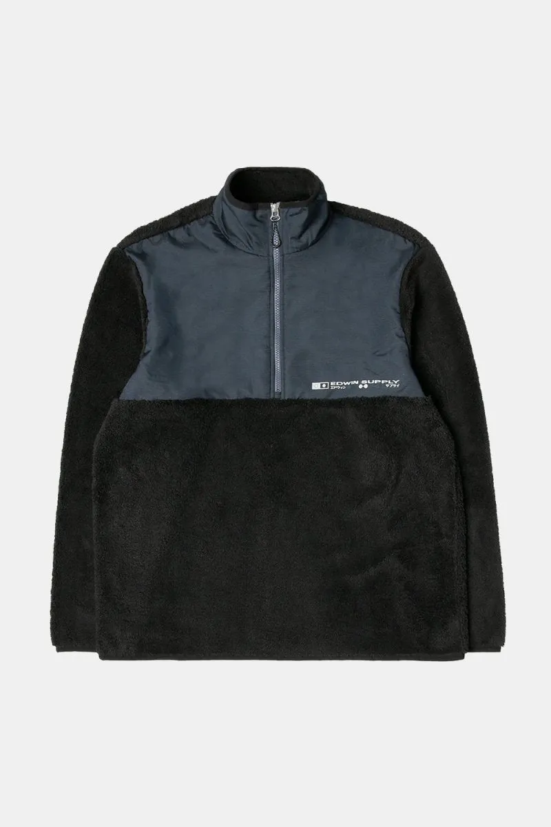 Edwin Kaiteki Half Zip Lightweight Fleece Sweat (Black)