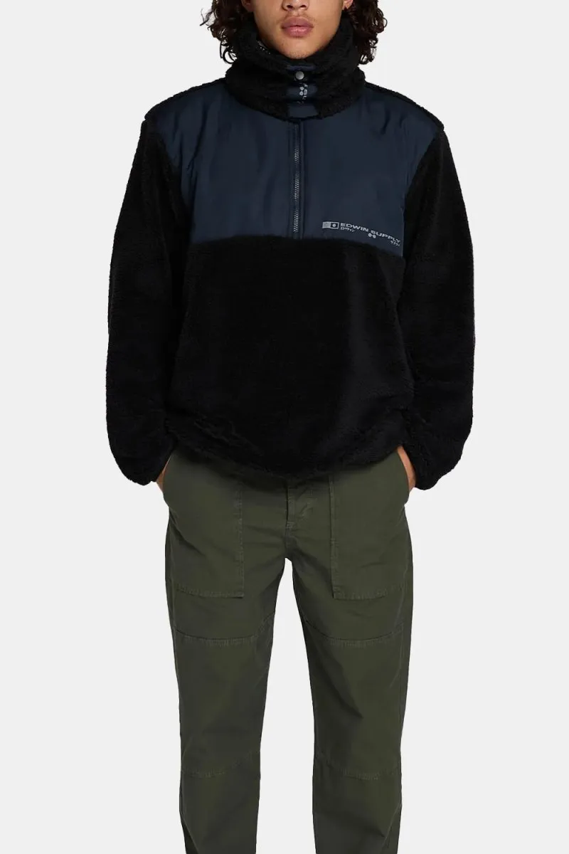 Edwin Kaiteki Half Zip Lightweight Fleece Sweat (Black)