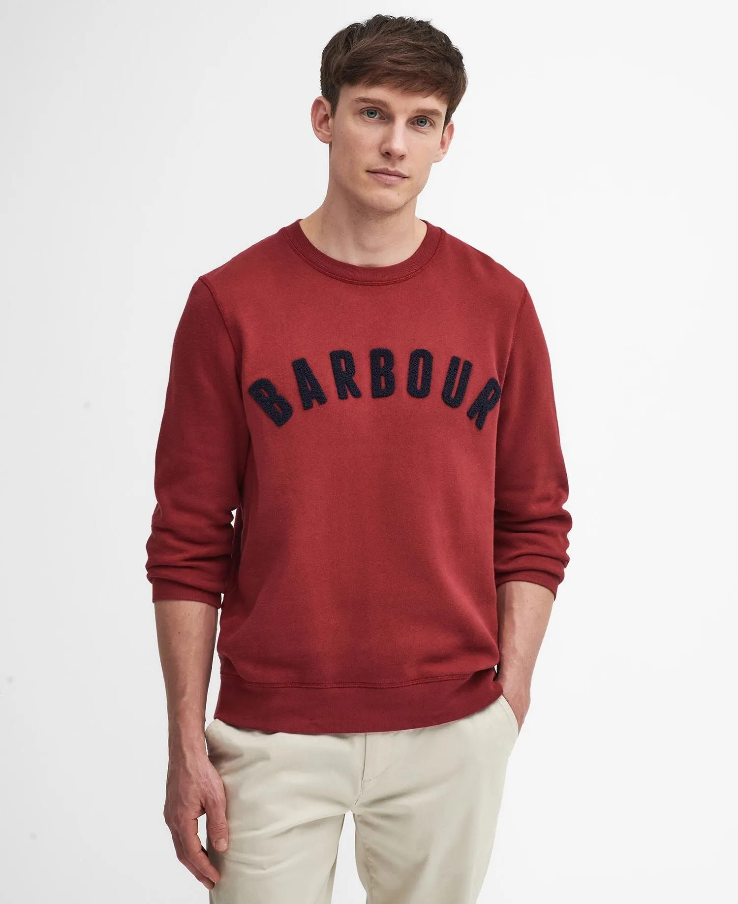 Essential Prep Logo Sweatshirt in Highland Red by Barbour