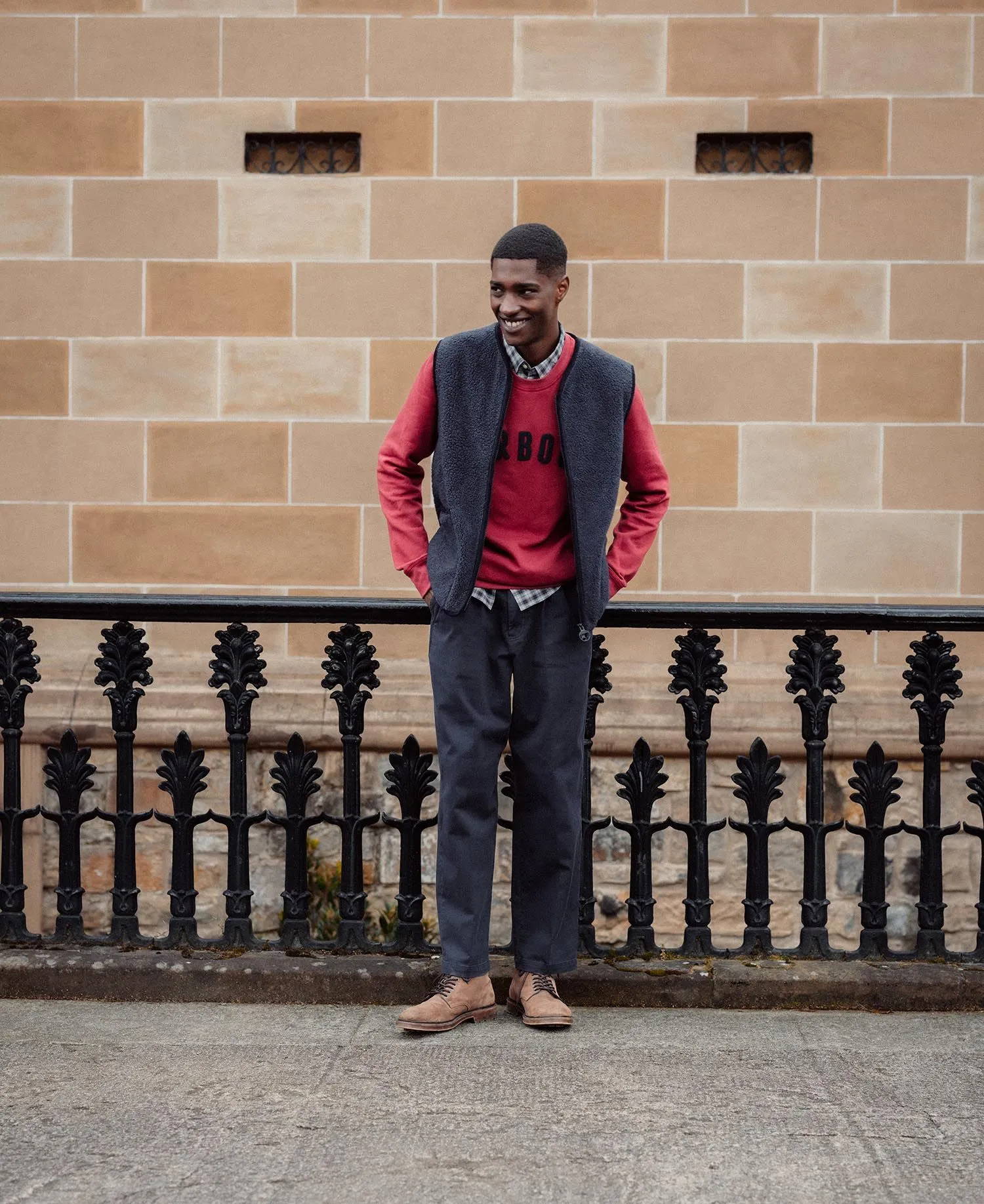 Essential Prep Logo Sweatshirt in Highland Red by Barbour