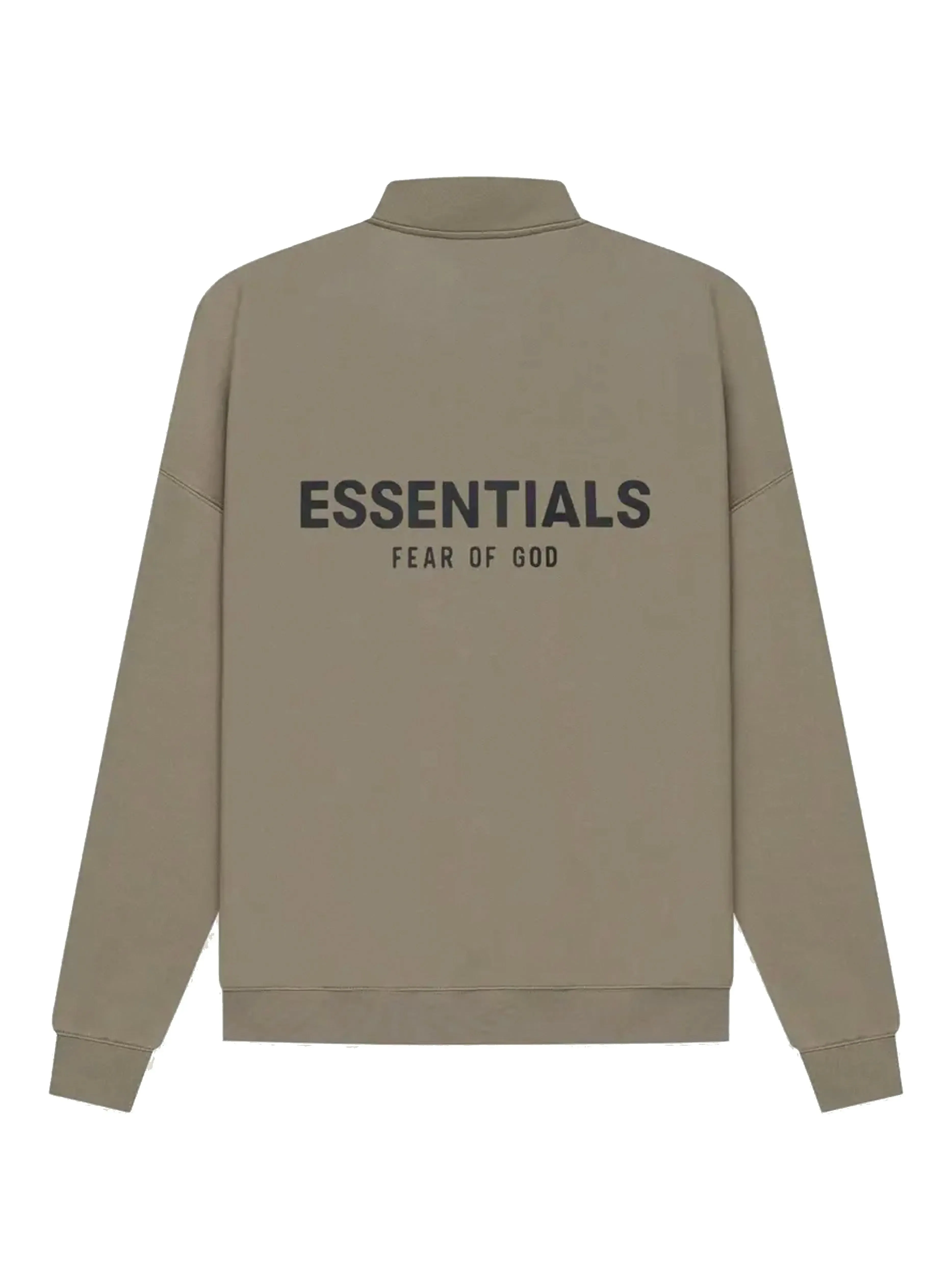 Fear Of God Essentials Back Logo Pullover Mockneck Half Zip Taupe [SS21]