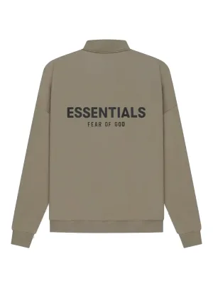 Fear Of God Essentials Back Logo Pullover Mockneck Half Zip Taupe [SS21]