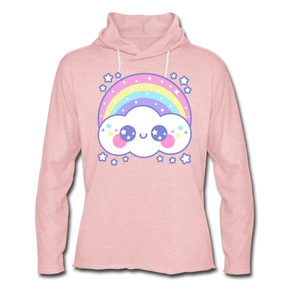 Happy Rainbow Cloud Unisex Lightweight Terry Hoodie