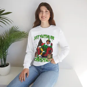 Just Waiting for Christmas Sweatshirt - Unisex Heavy Blend Crewneck for Holiday Cheer