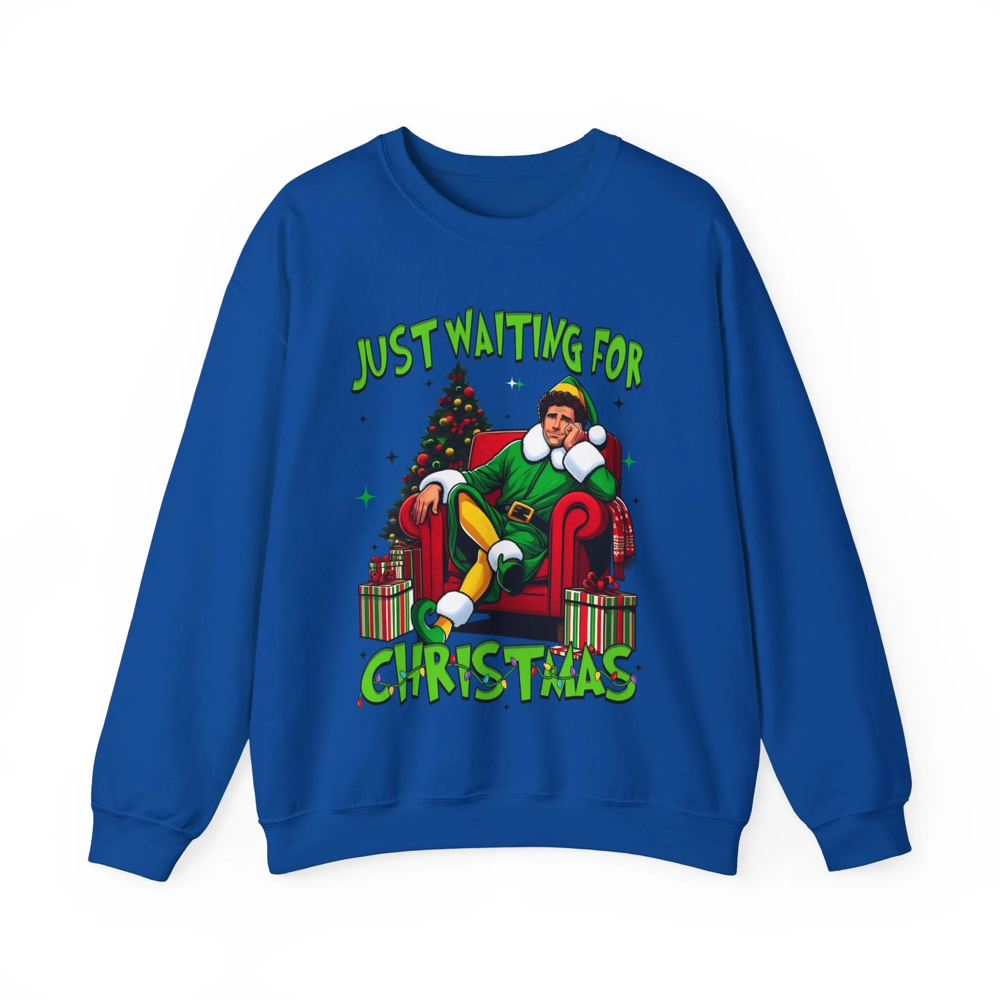 Just Waiting for Christmas Sweatshirt - Unisex Heavy Blend Crewneck for Holiday Cheer