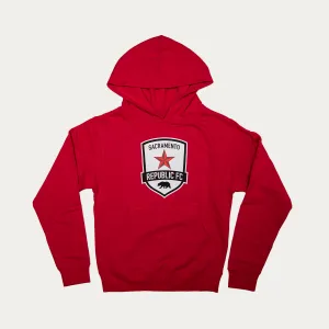 Kids Primary Crest Hoodie in Red