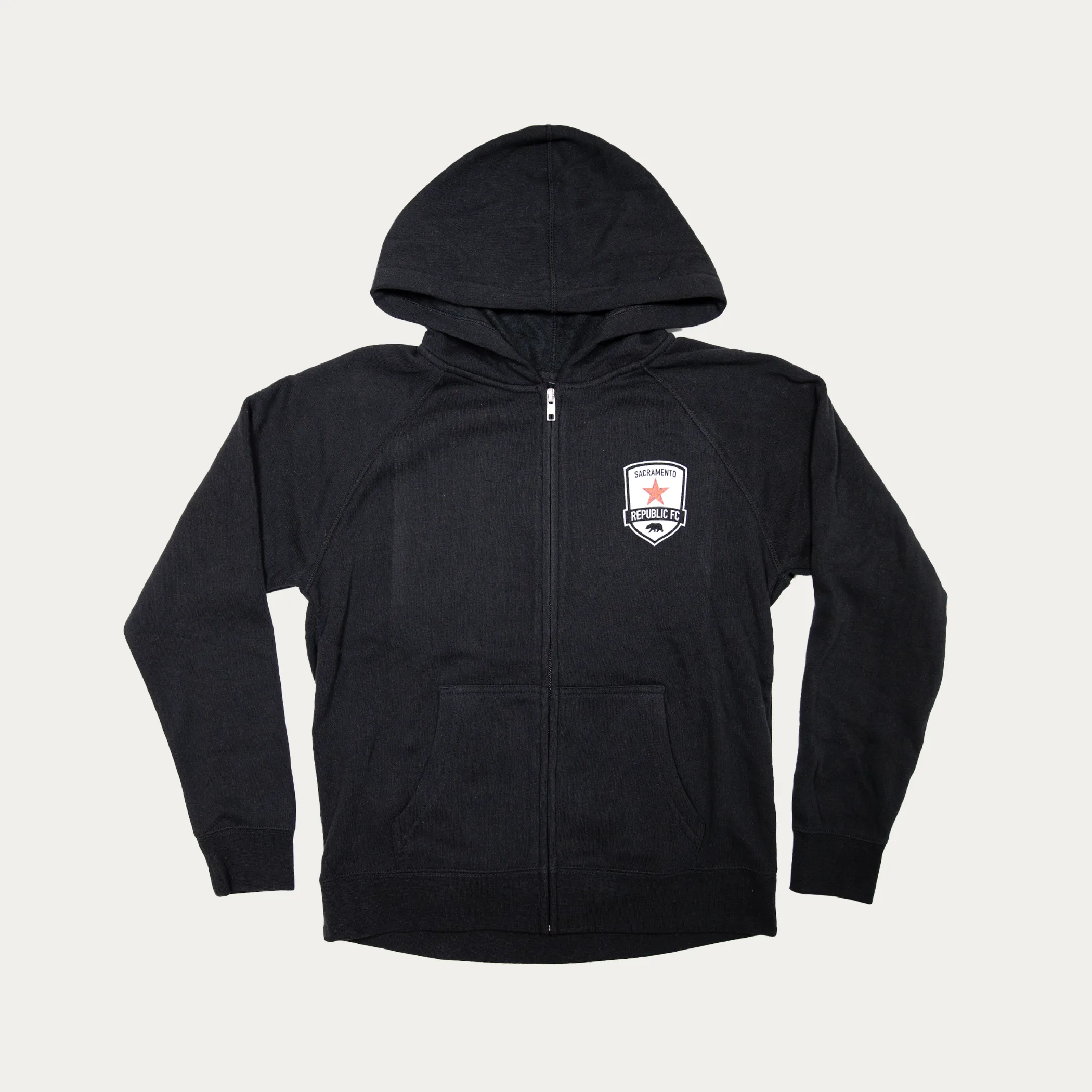 Kids Primary Crest Zip Hoodie in Black