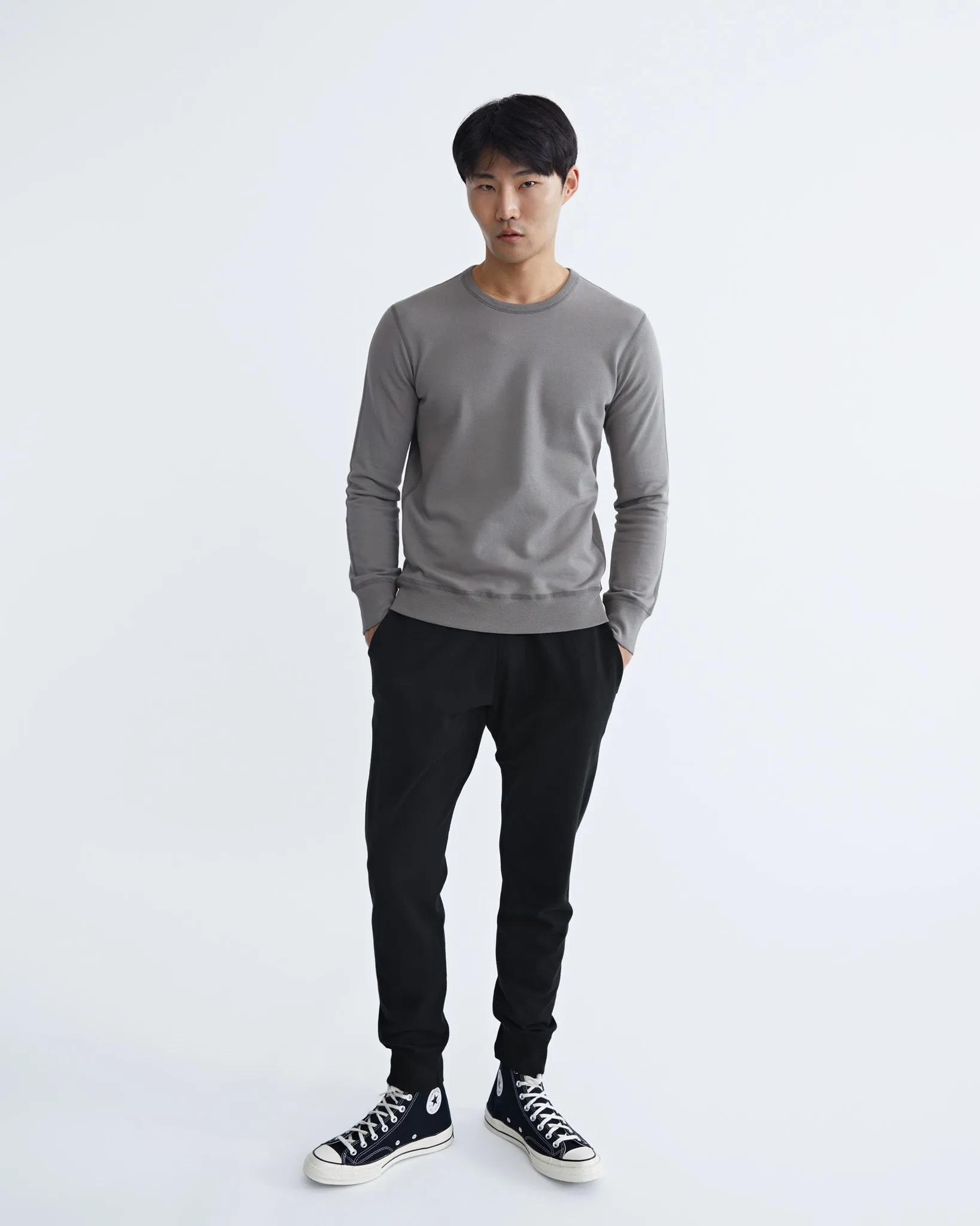 Lightweight Terry Slim Crewneck