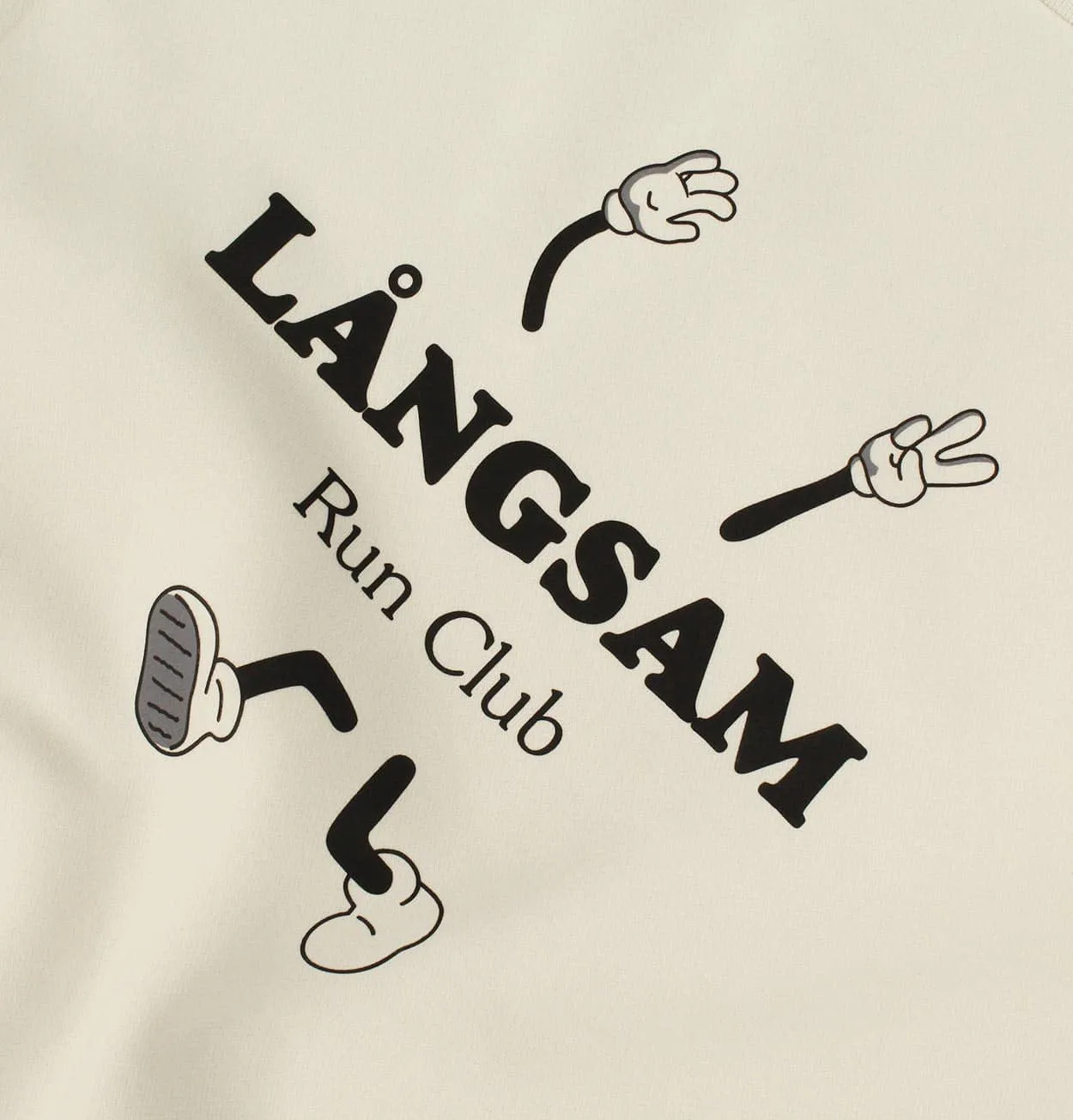 Lngsam Run Club Original Sweatshirt in Ecru