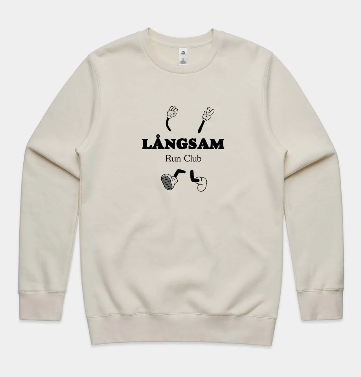 Lngsam Run Club Original Sweatshirt in Ecru