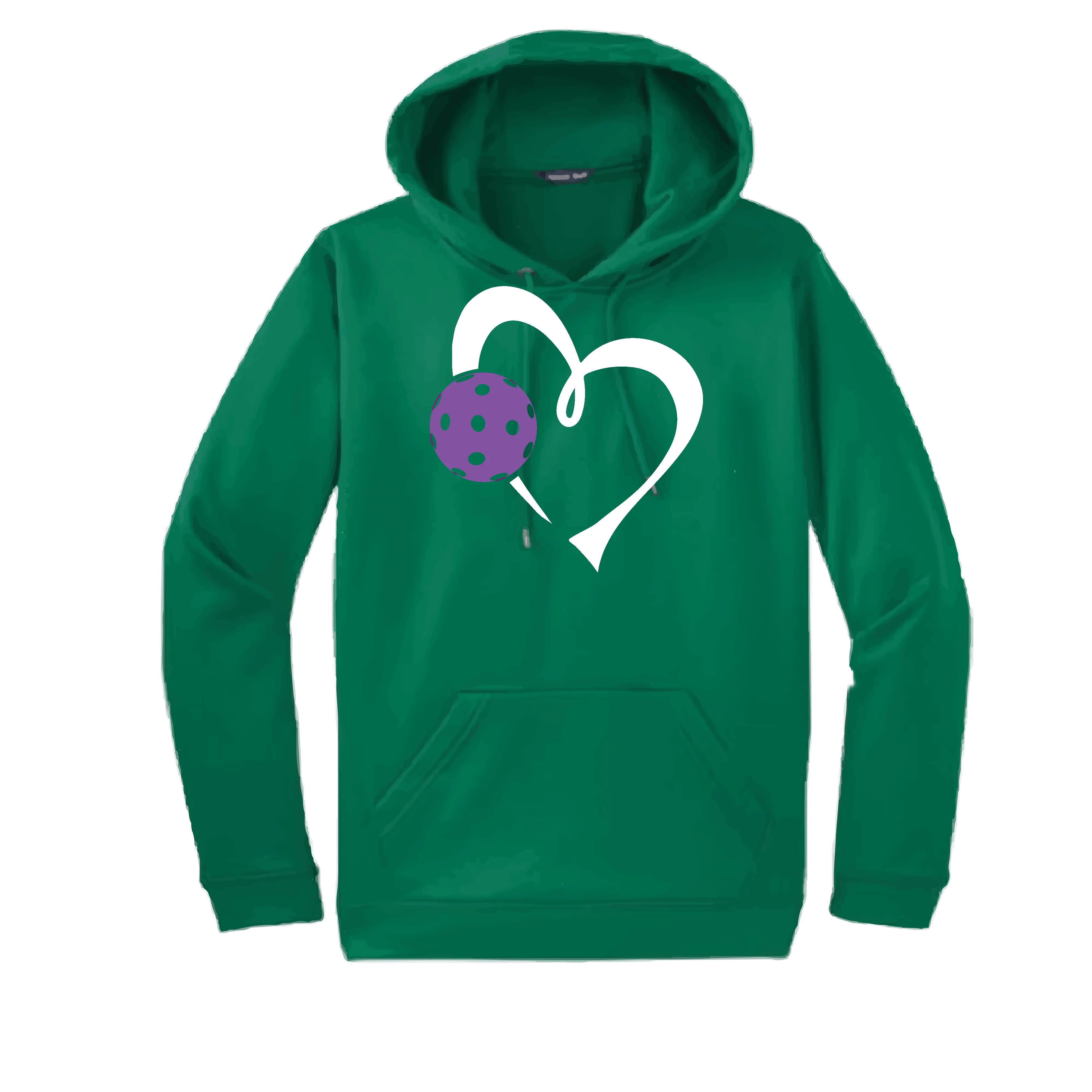 Love Pickleball Heart (Purple) | Unisex Hoodie Pickleball Sweatshirt | 50% Cotton 50% Polyester