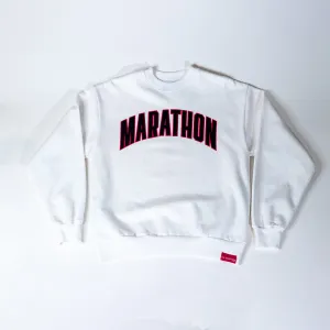 Marathon Varsity Crewneck Sweatshirt - White/Black