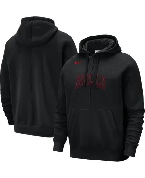 Men's Black Chicago Bulls Courtside Versus Stitch Nike Pullover Hoodie