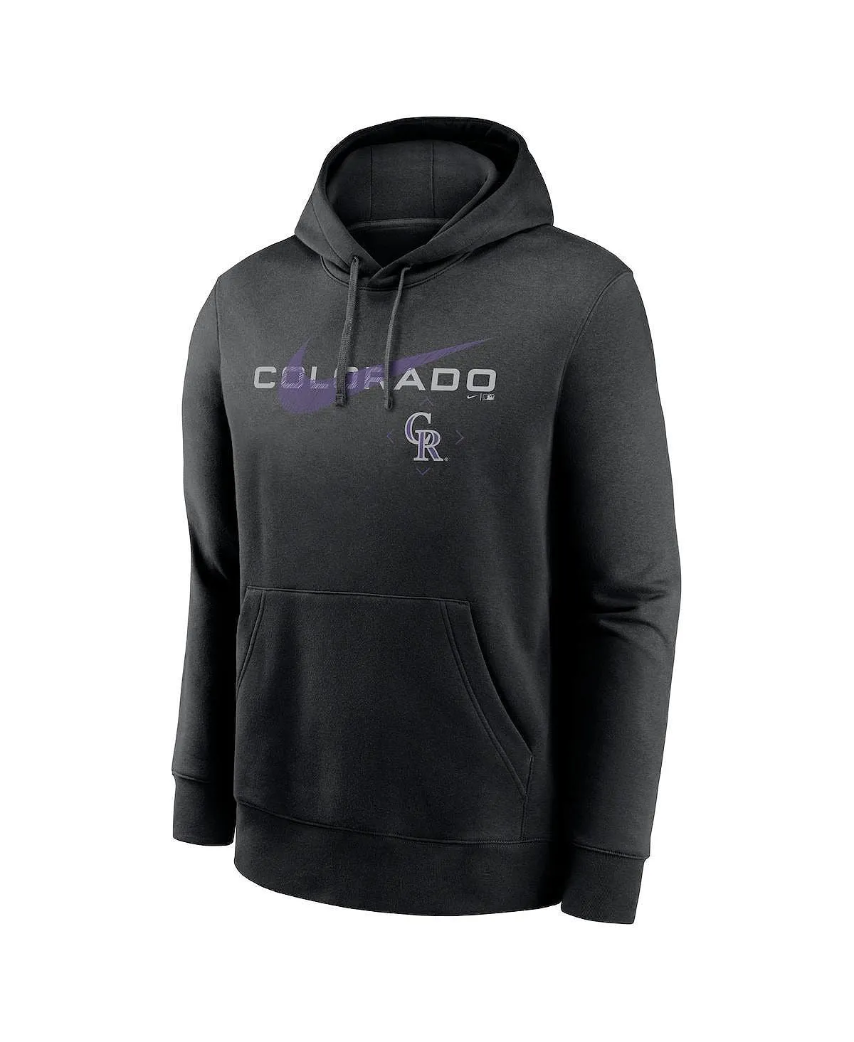 Men's Black Colorado Rockies Swoosh NeighborHOOD Nike Pullover Hoodie