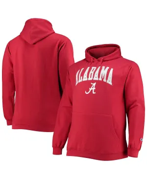 Men's crimson hoodie alabama crimson tide big and tall arch over logo powerblend pullover Champion