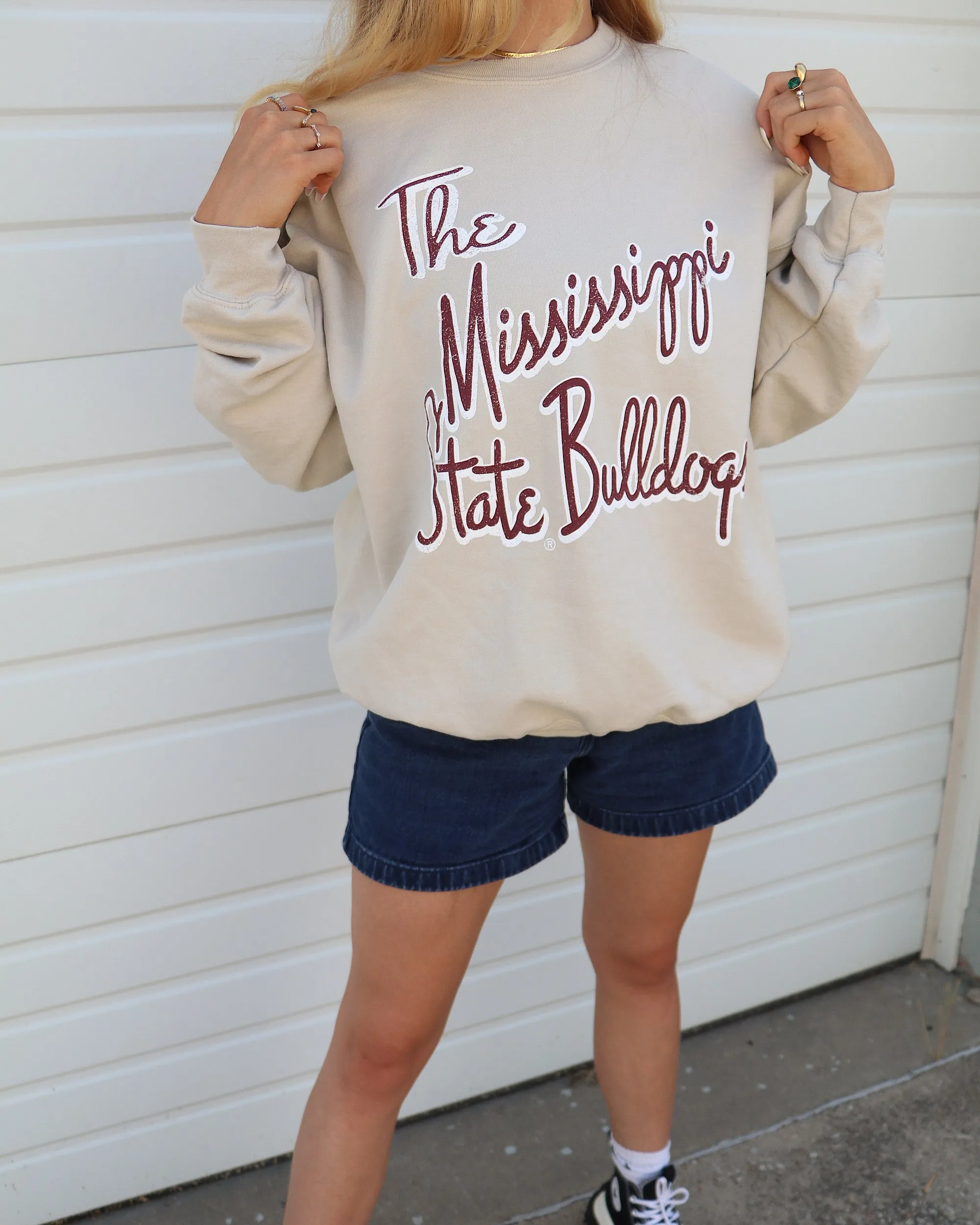 Mississippi State Bulldogs Beverly Sand Thrifted Sweatshirt