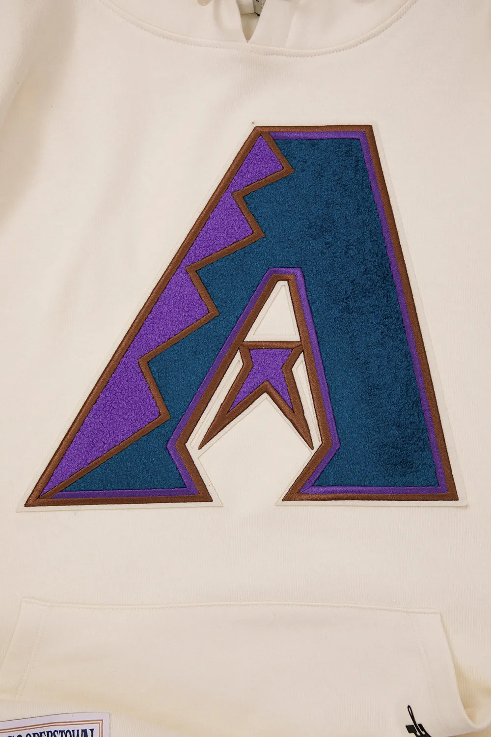 MLB ARIZONA DIAMONDBACKS RETRO CLASSIC MEN'S PO HOODIE (EGGSHELL/ PURPLE)